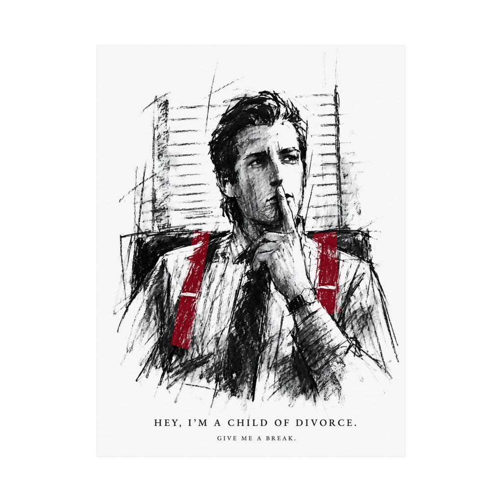 Child of Divorce Sketch - Dark Office Wall Art | Matte Poster