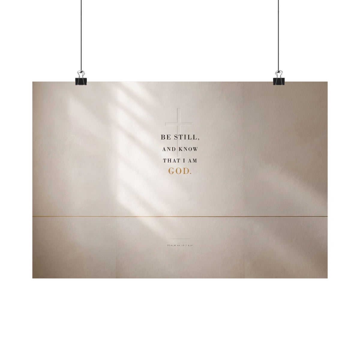 Be Still - Psalm 46:10 Bible Verse Wall Art | Matte Poster (Landscape)