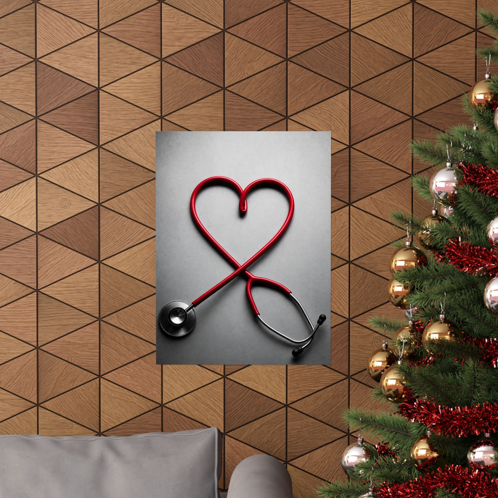 The Stethoscope Heart - Doctor's Office Wall Art | Matte Poster