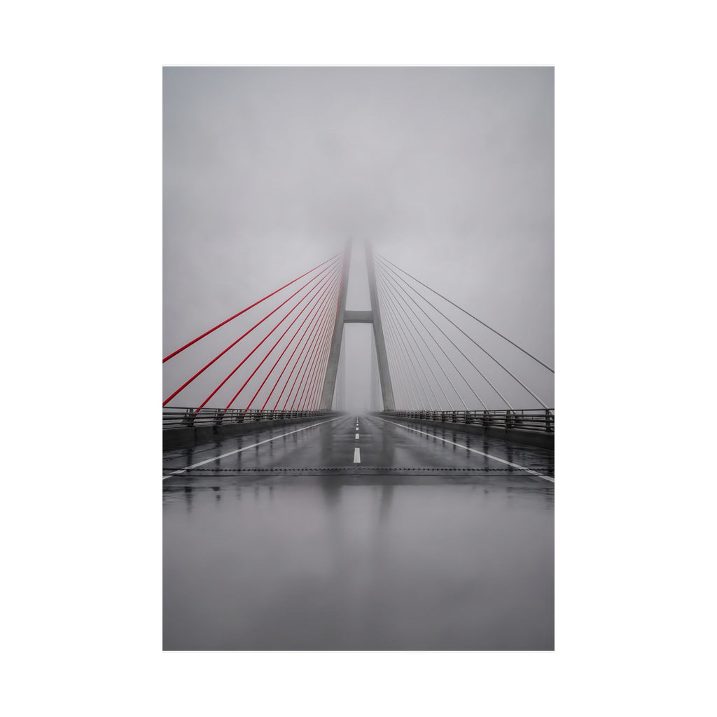Span in Fog - Red Wall Decor | Matte Poster