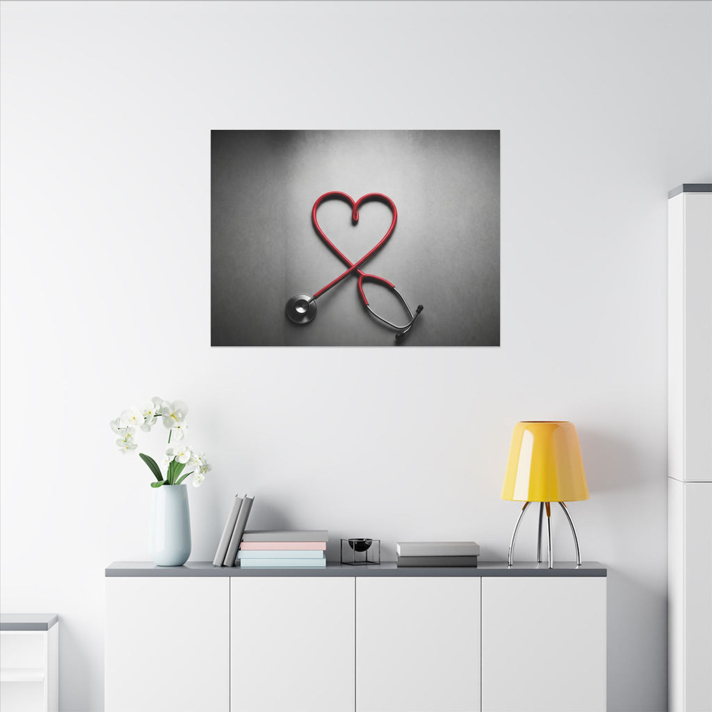 The Stethoscope Heart - Doctor's Office Wall Art | Canvas (Landscape)