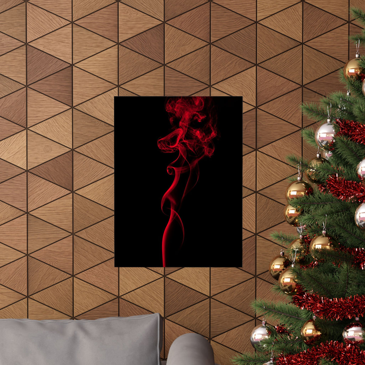 Red Smoke - Wall Art With Red Color | Matte Poster
