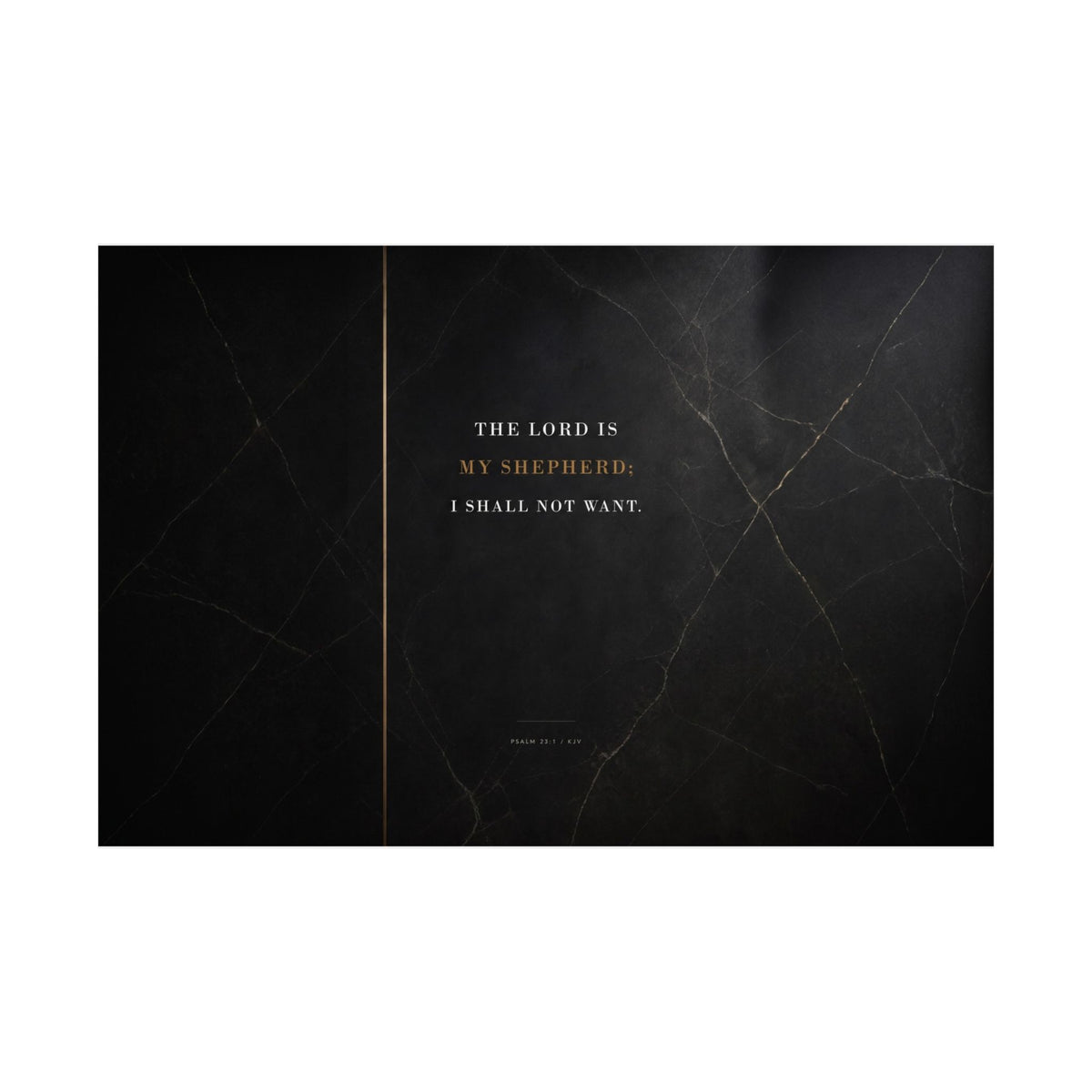 The Lord Is My Shepherd - Psalm 23 Scripture Wall Art | Matte Poster (Landscape)