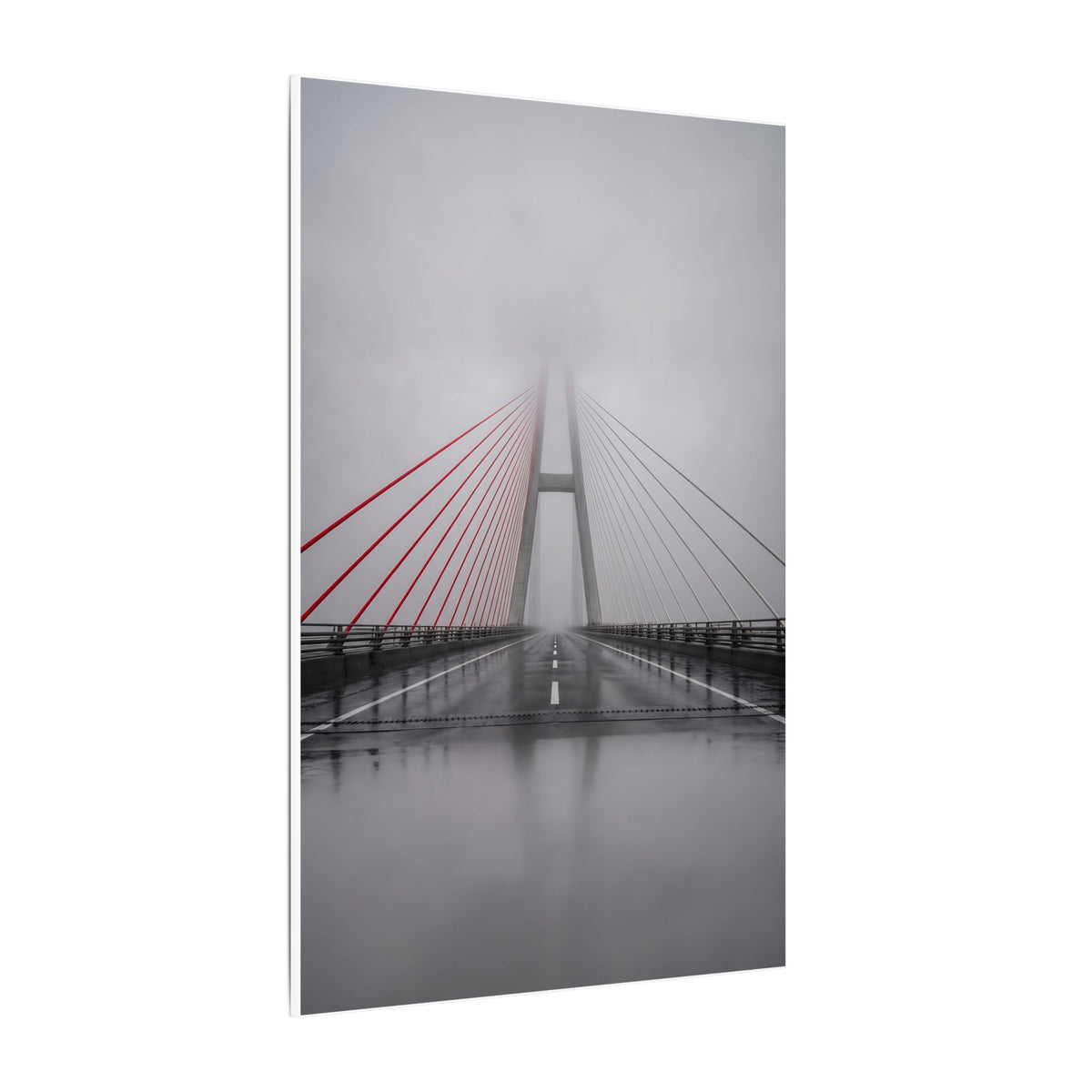Span in Fog - Red Wall Decor | Canvas