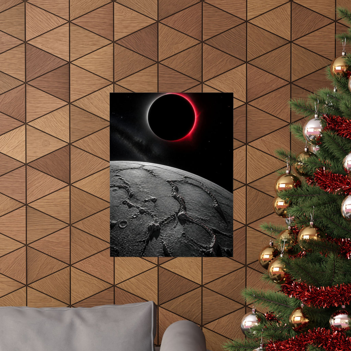 Red Eclipse - Moon Wall Art | Matte Poster