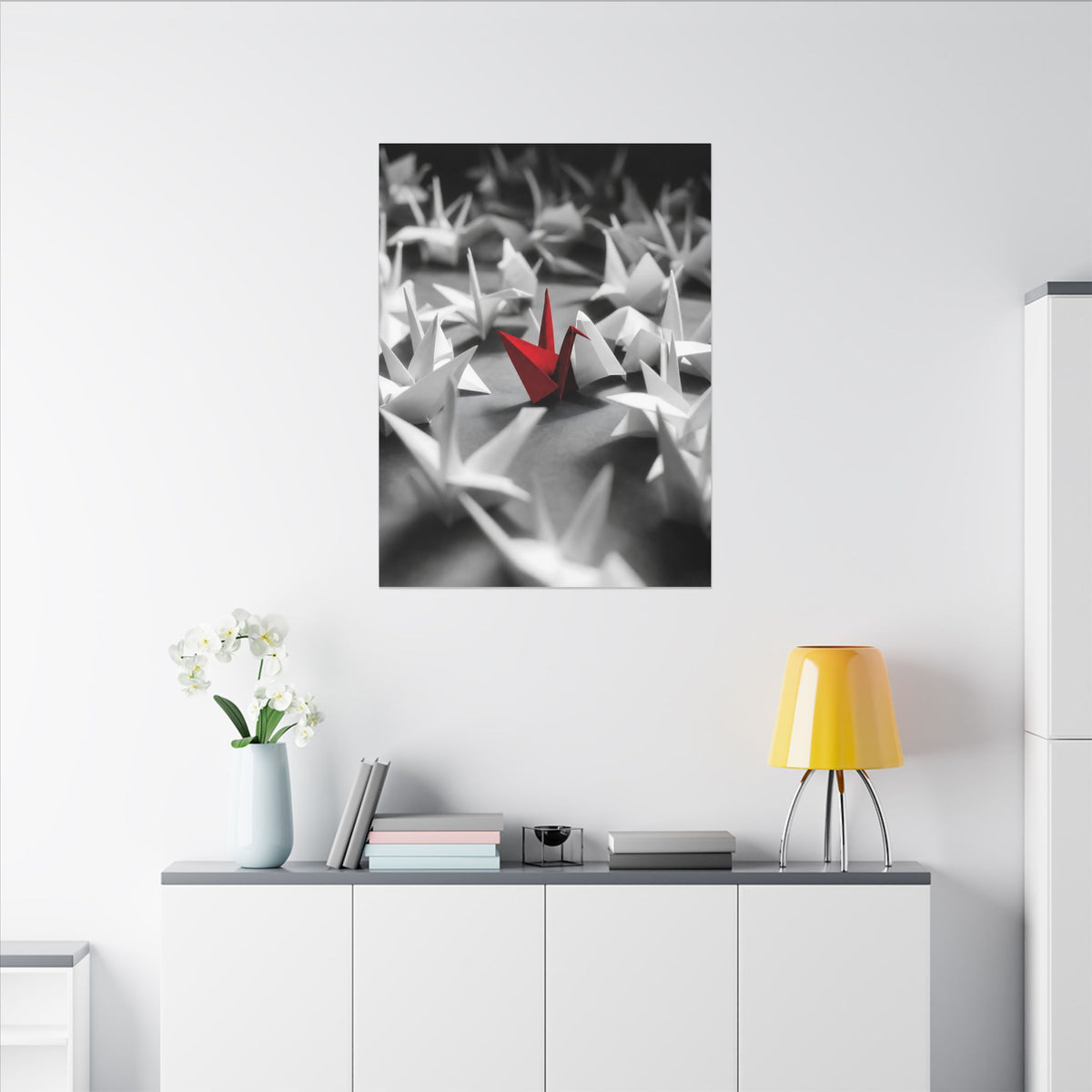 The Red Crane - Unique Wall Art For Office | Canvas