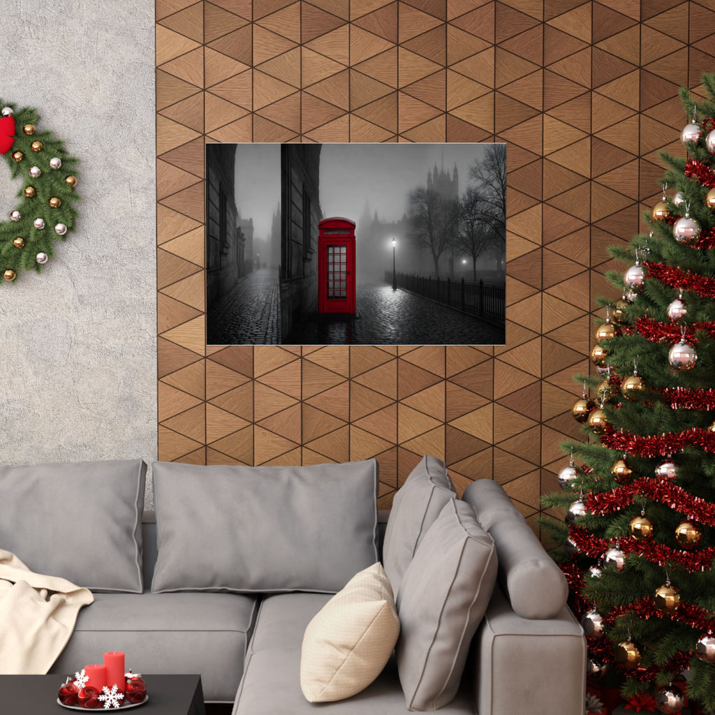 The Red Booth - Unique Office Art | Matte Poster (Landscape)