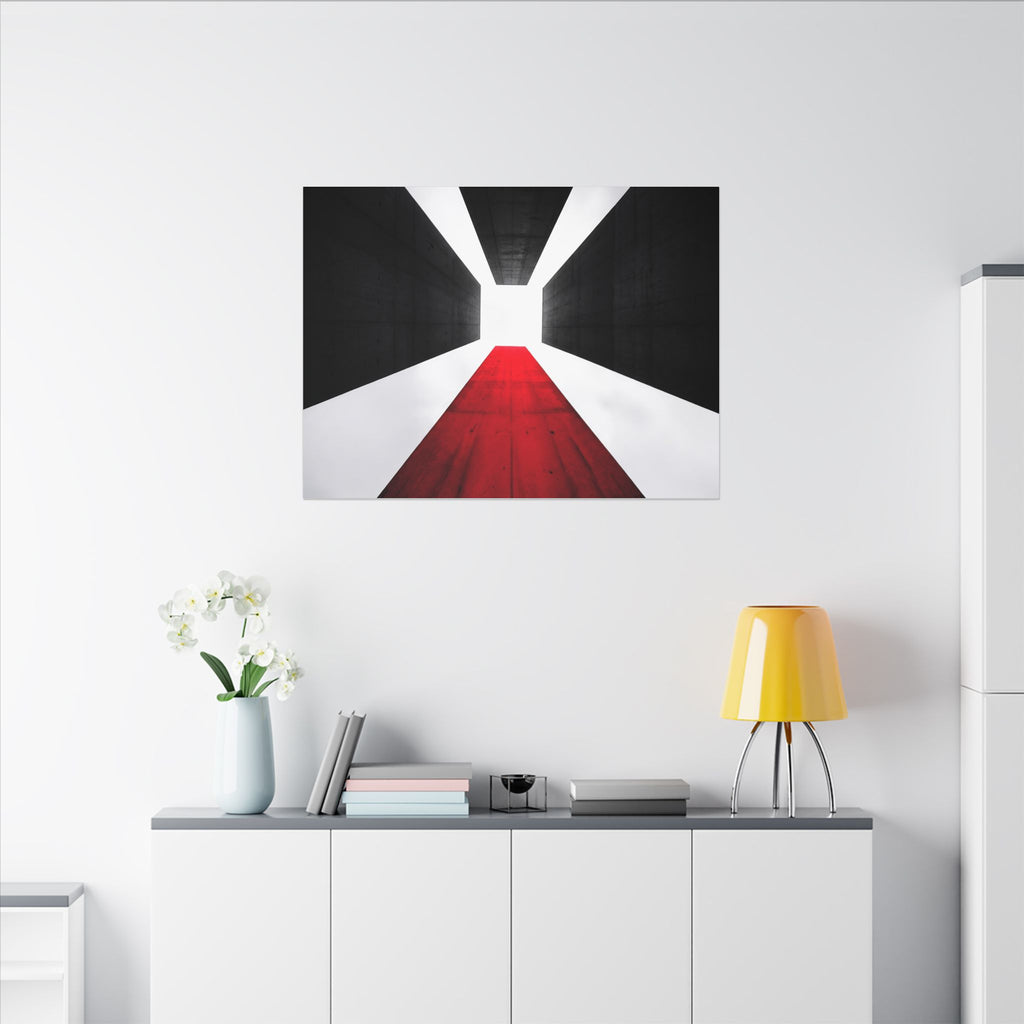 The Red Facade - Red Wall Decor | Canvas (Landscape)