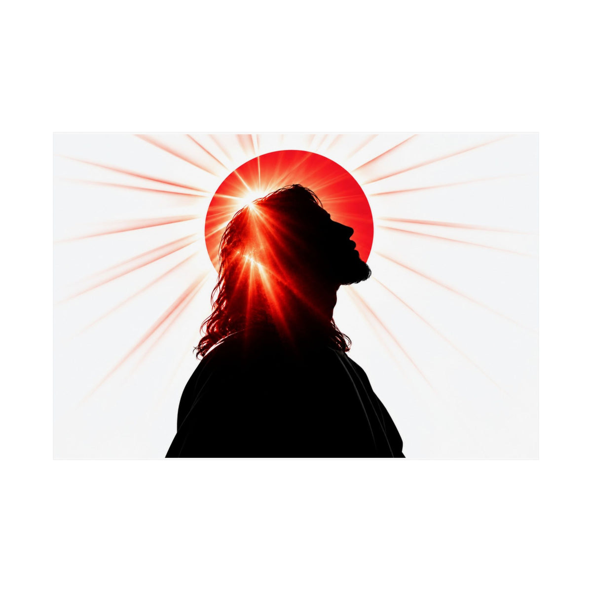 Jesus Silhouette - Christian Wall Art | Matte Poster (Landscape)