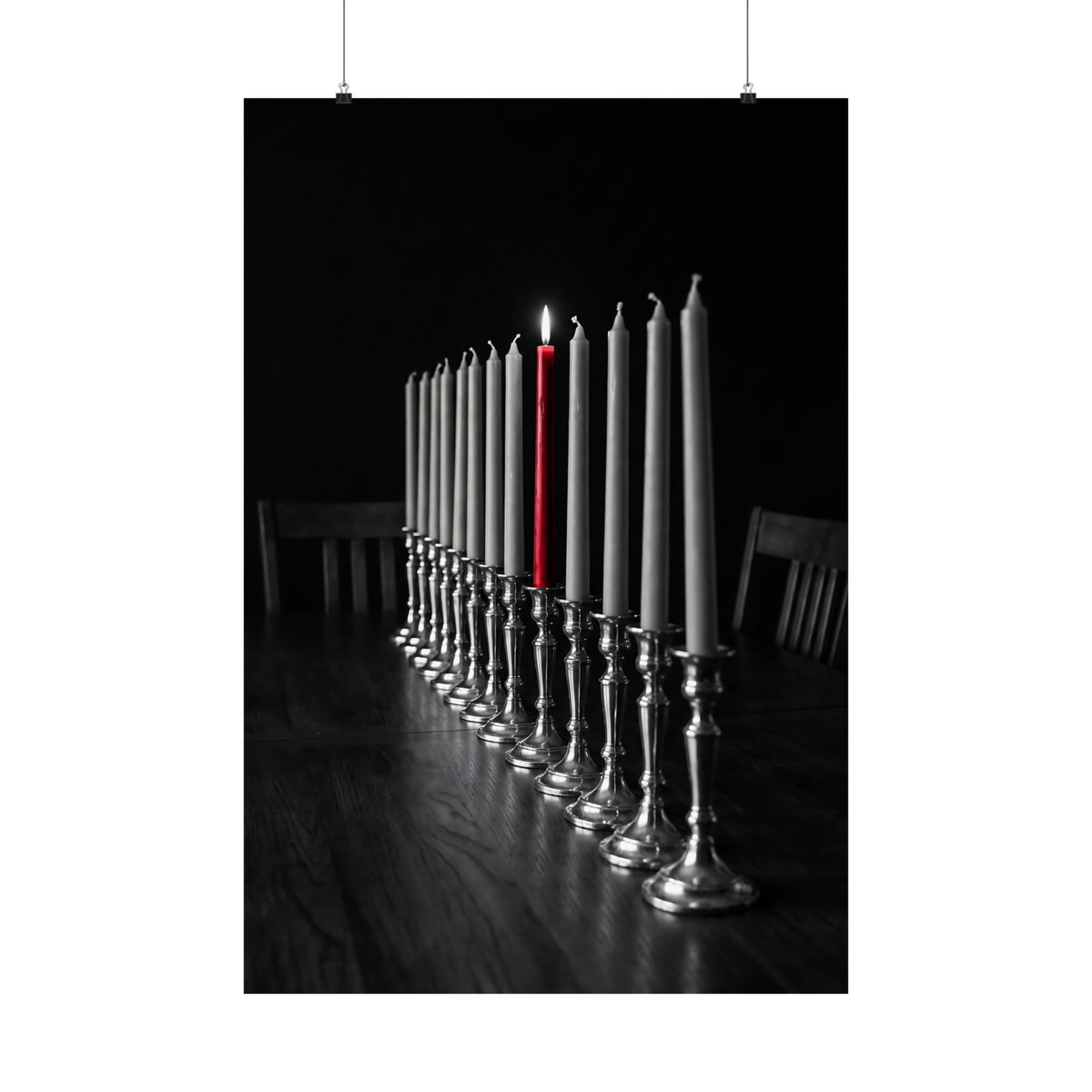 One Candle Lit - Dining Room Wall Art | Matte Poster