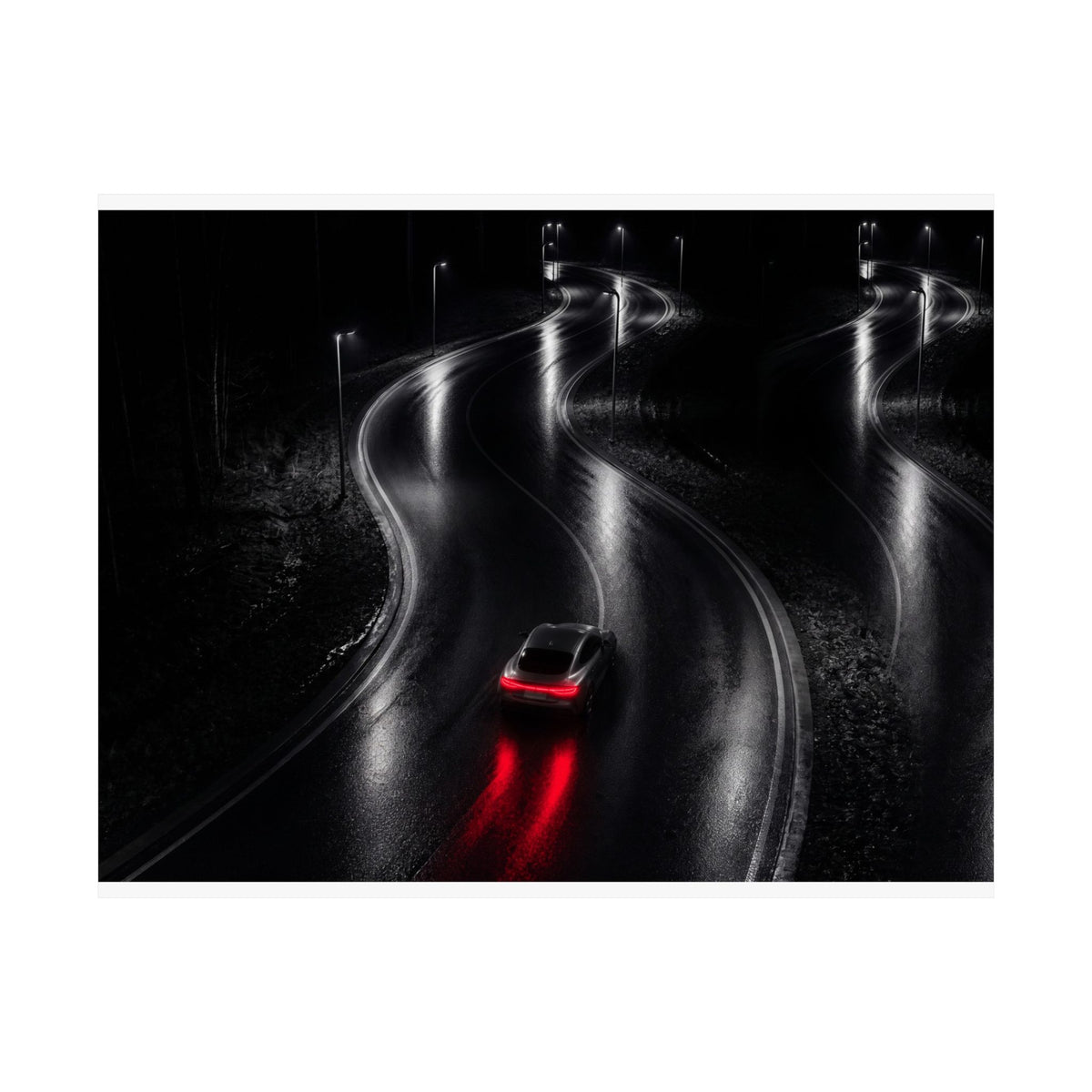 The Racing Line - Night Driving Wall Art | Matte Poster (Landscape)