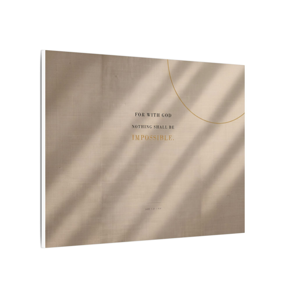 Nothing Shall Be Impossible - Luke 1:37 Bible Verse Wall Art | Canvas (Landscape)