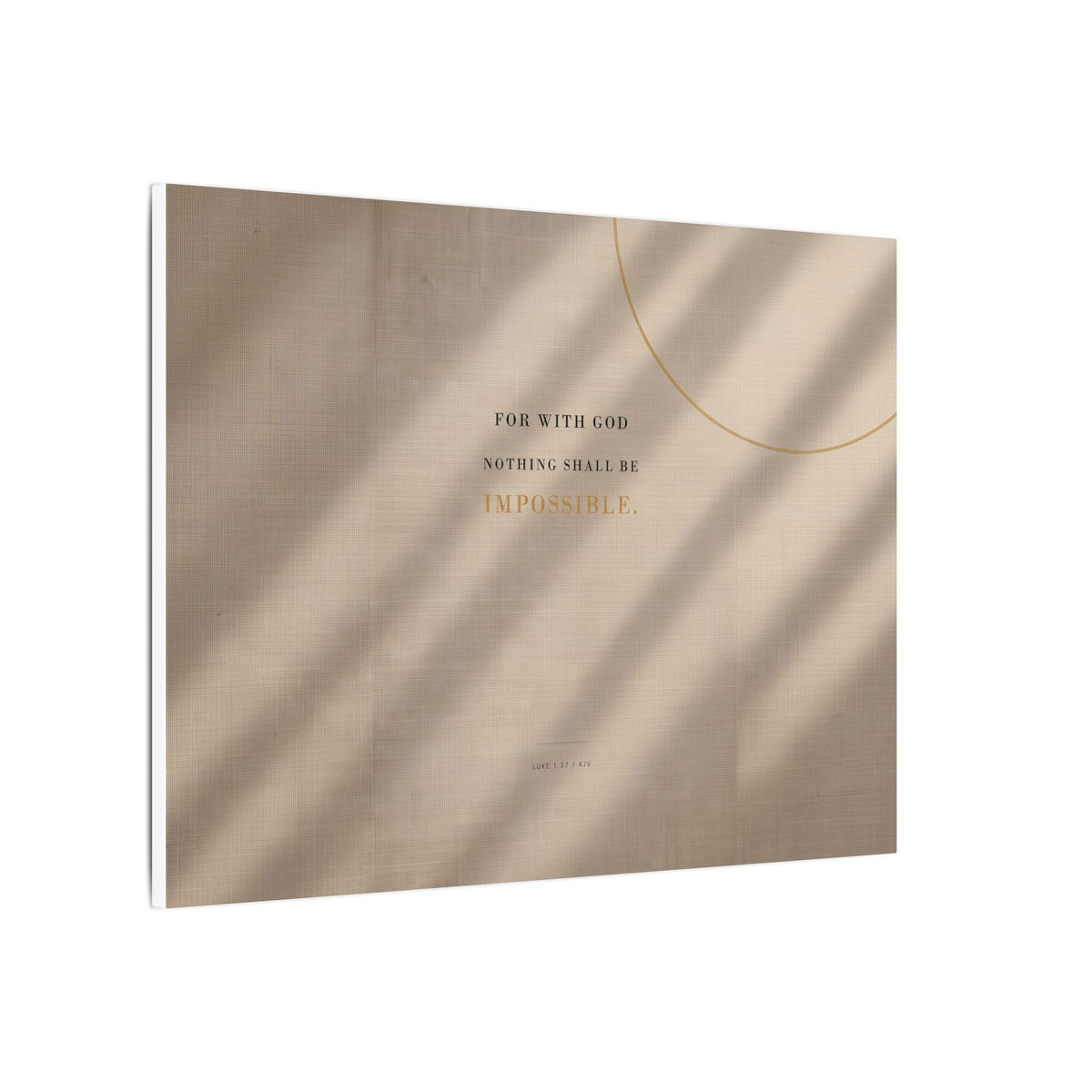 Nothing Shall Be Impossible - Luke 1:37 Bible Verse Wall Art | Canvas (Landscape)