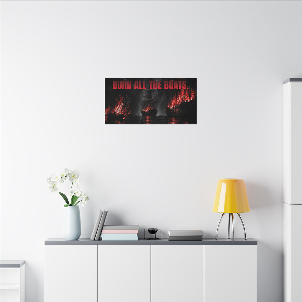 Burn All the Boats - Nautical Wall Art | Canvas (Panoramic)