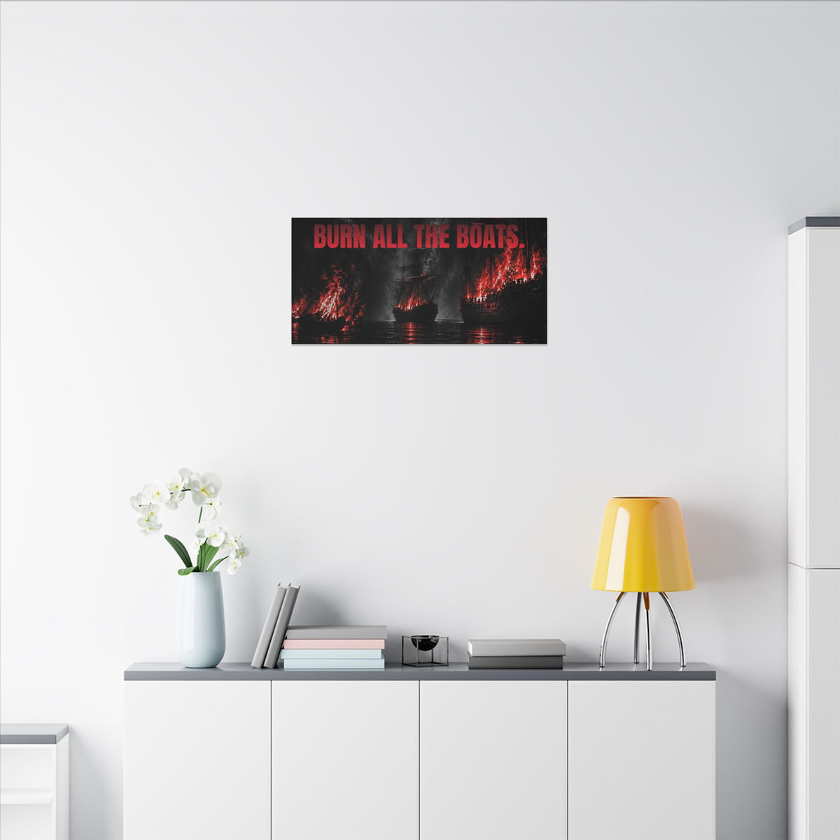 Burn All the Boats - Nautical Wall Art | Canvas (Panoramic)
