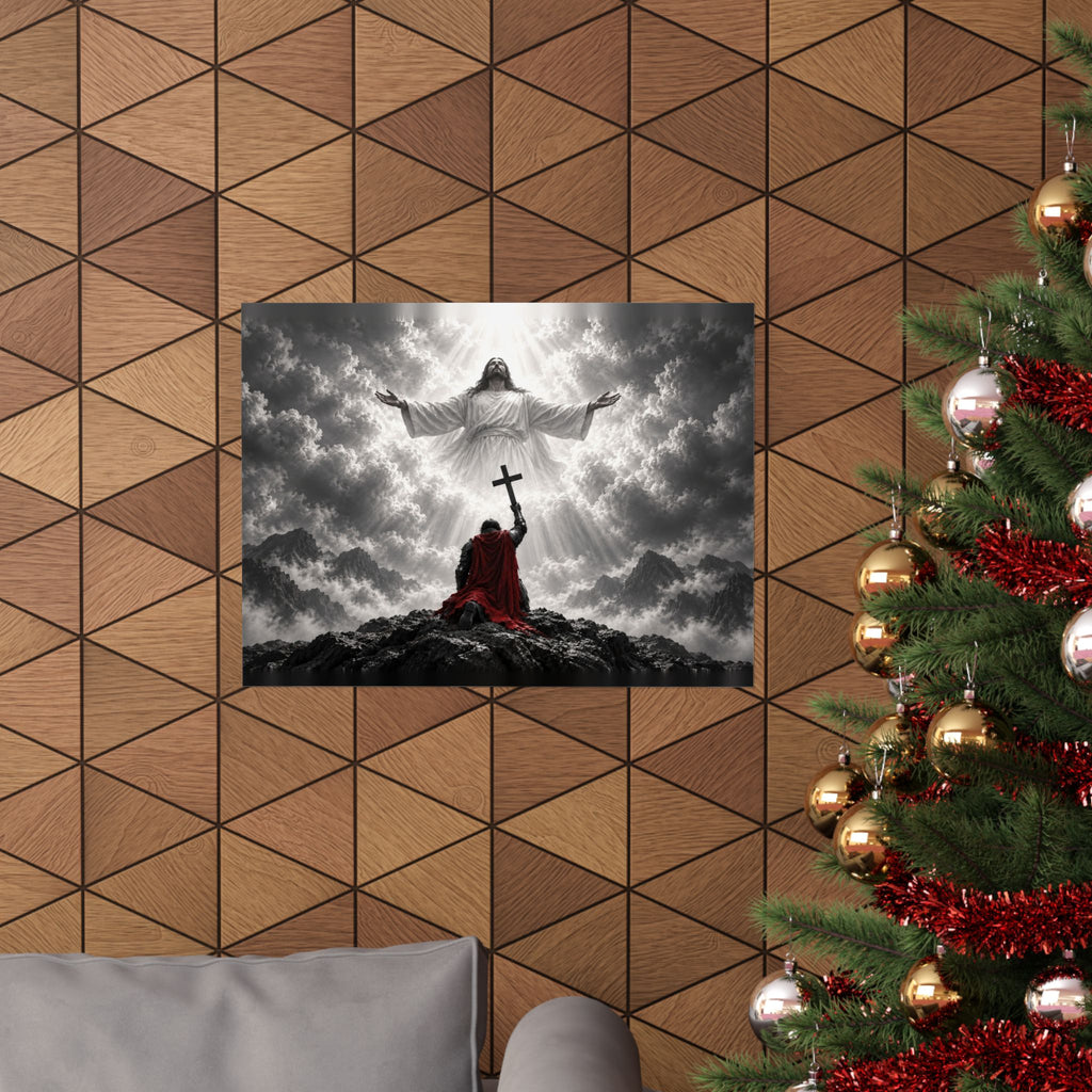 Jesus and the Warrior - Christian Wall Art | Matte Poster (Landscape)