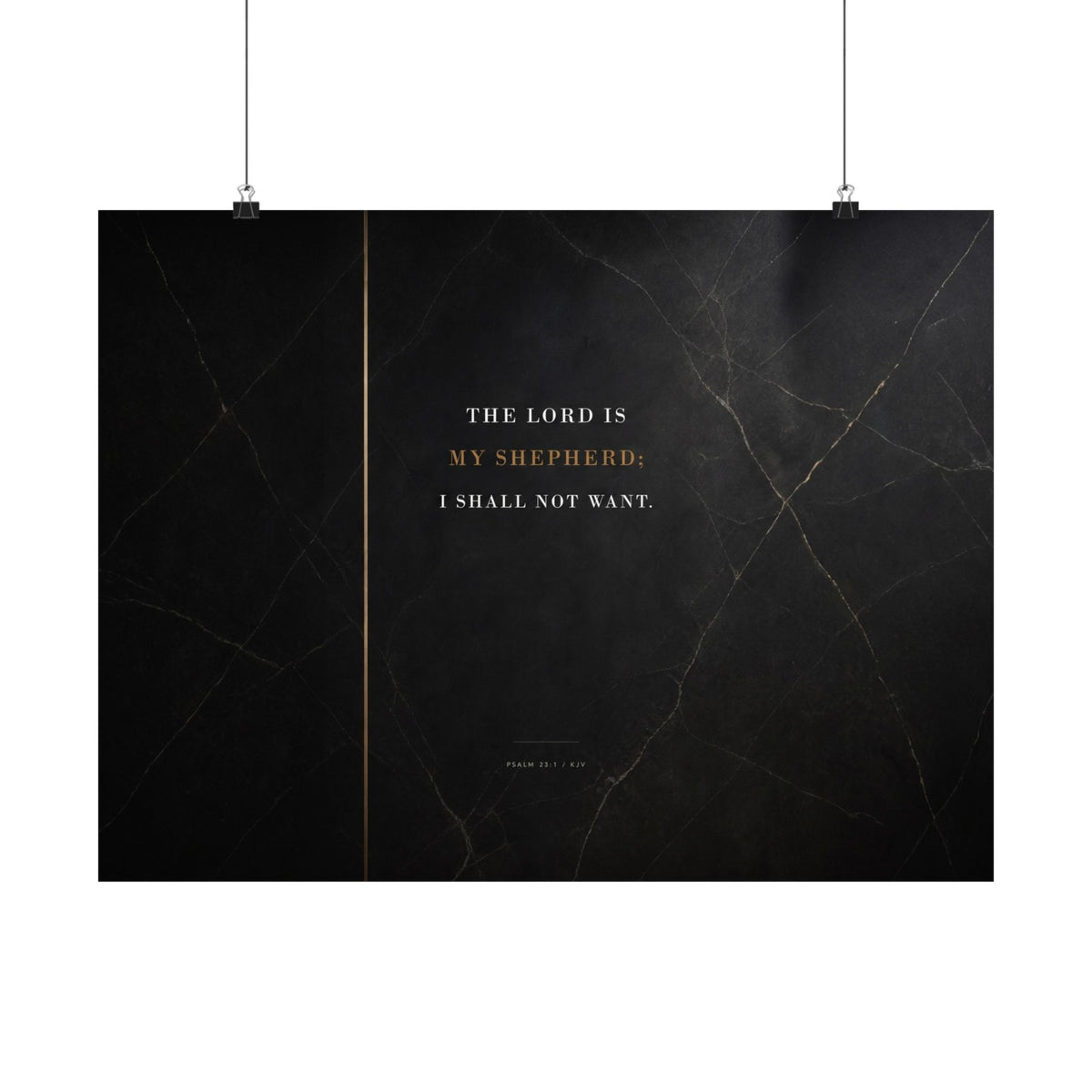 The Lord Is My Shepherd - Psalm 23 Scripture Wall Art | Matte Poster (Landscape)