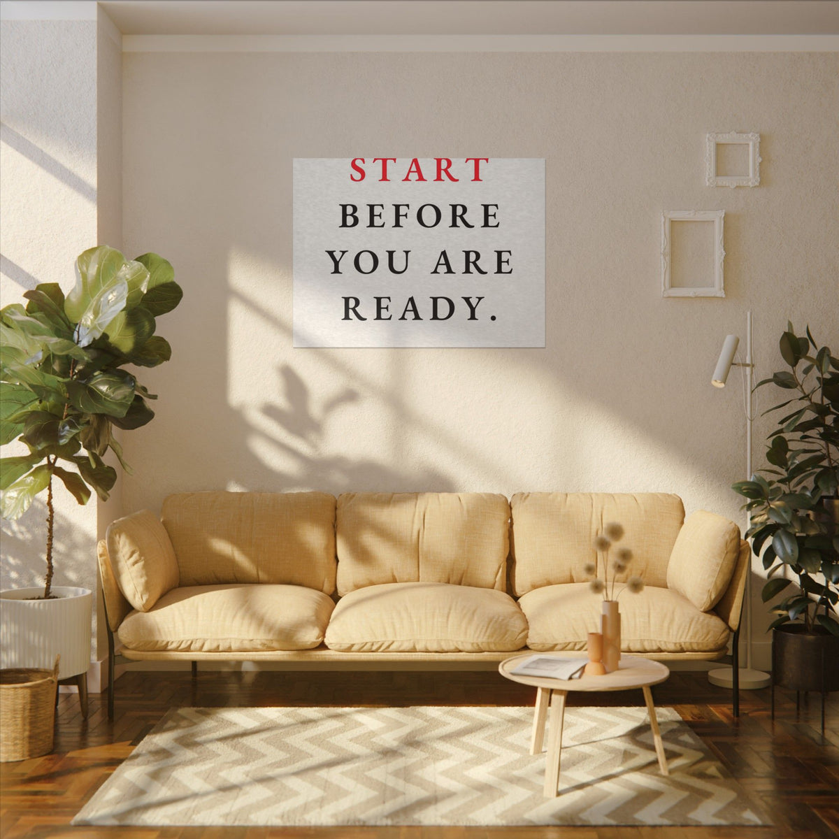 Start Before You Are Ready - Inspirational Quotes Wall Art For Office | Canvas (Landscape)