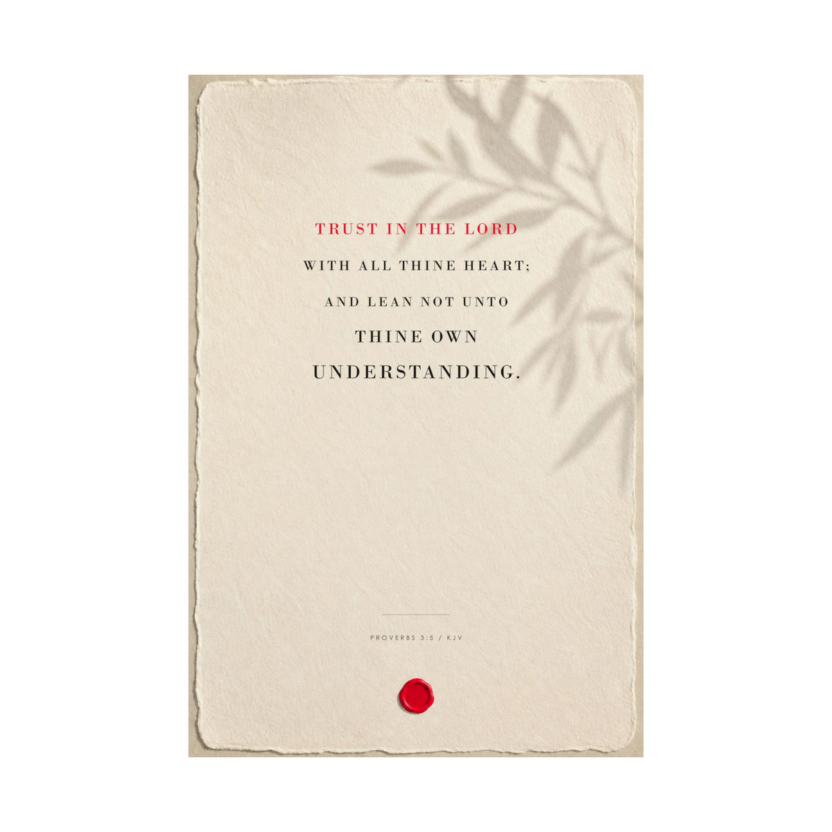 Trust in the Lord - Proverbs 3:5 Bible Verse Wall Art | Matte Poster