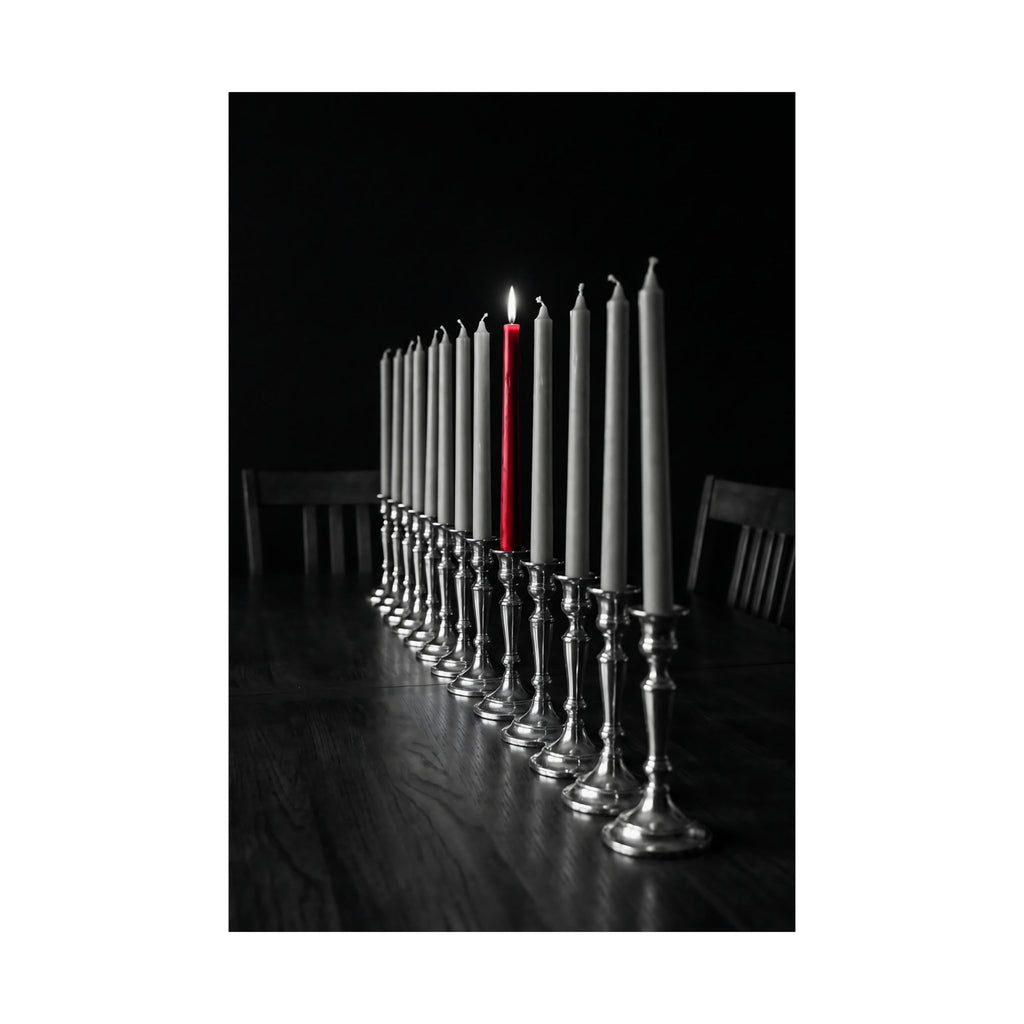 One Candle Lit - Dining Room Wall Art | Matte Poster
