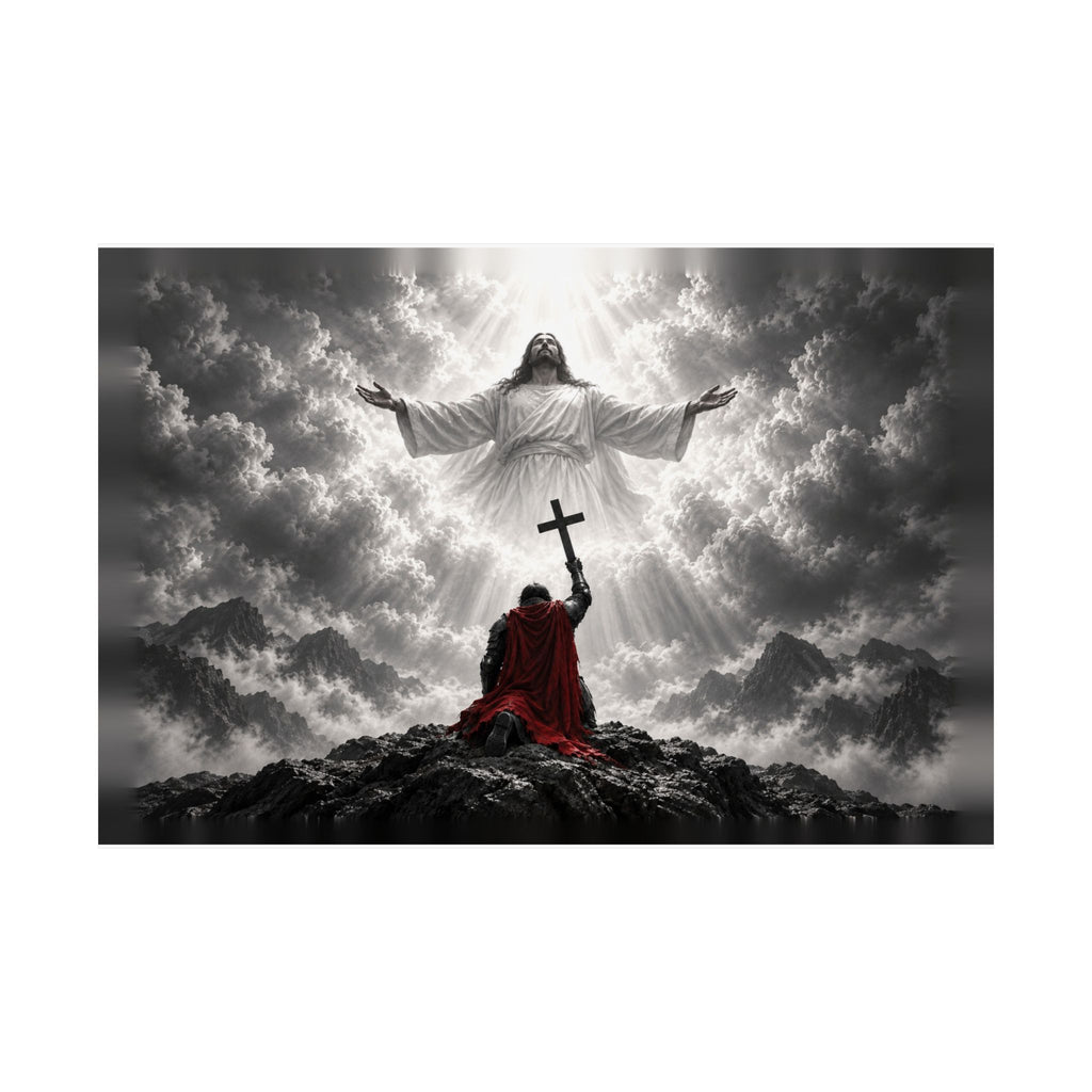 Jesus and the Warrior - Christian Wall Art | Matte Poster (Landscape)