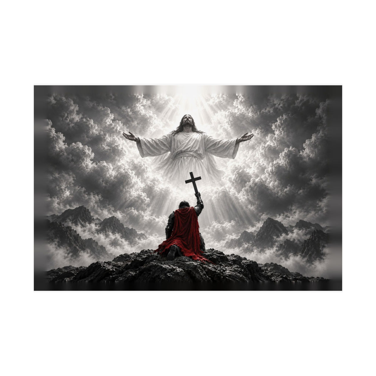 Jesus and the Warrior - Christian Wall Art | Matte Poster (Landscape)