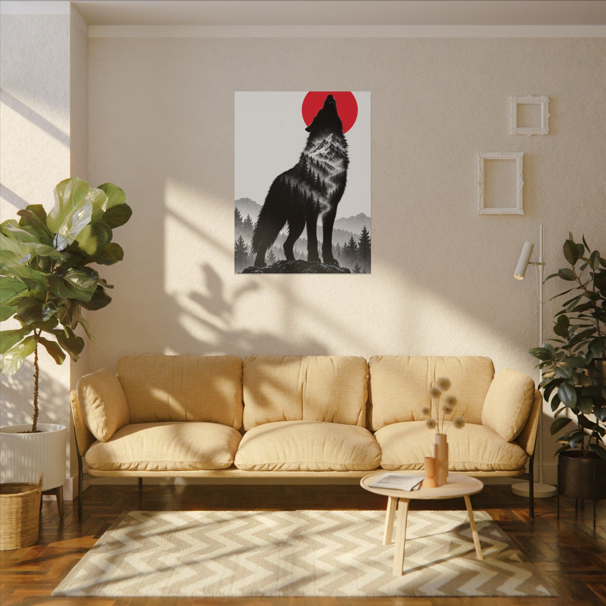 Howling Wolf - Dark Wall Art | Canvas