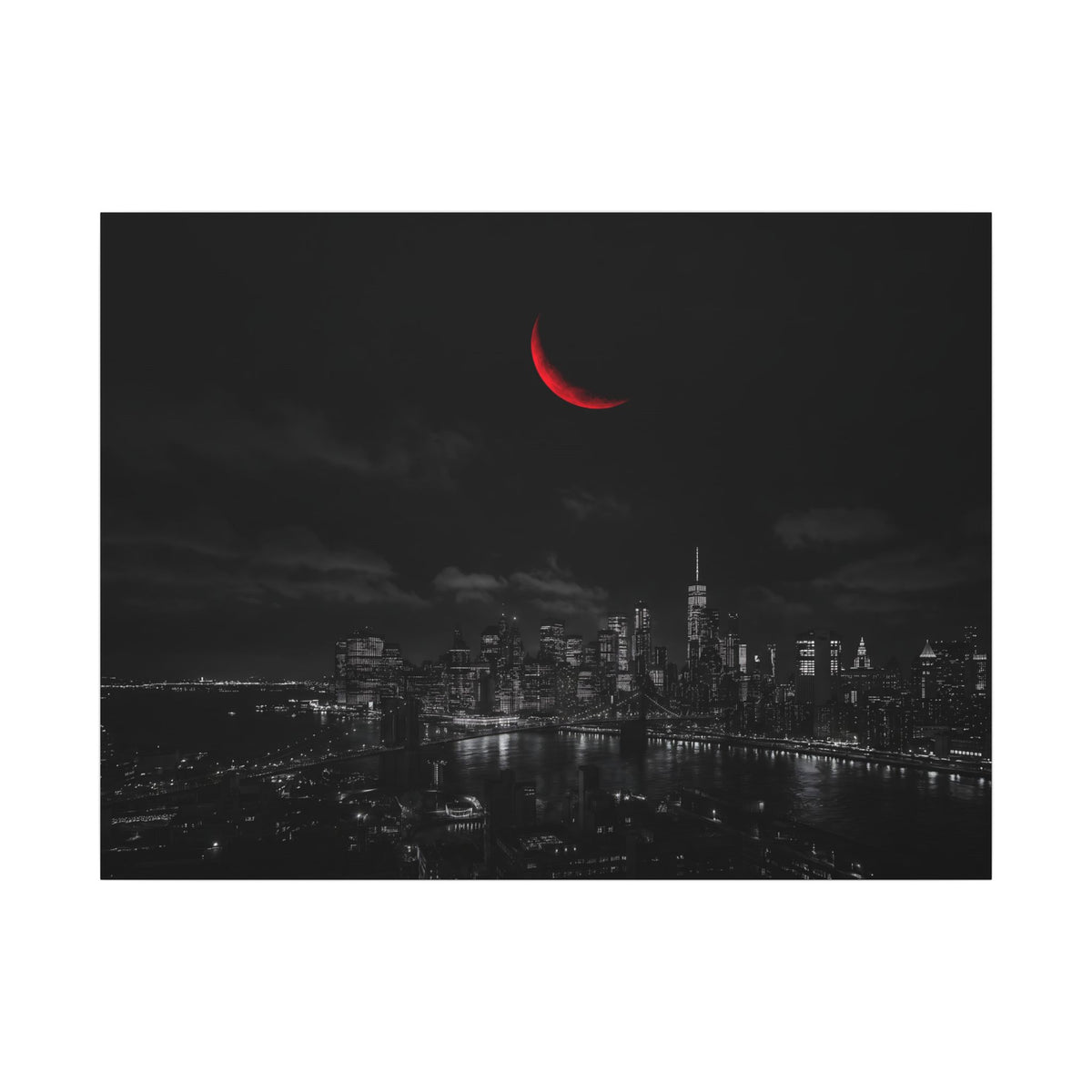 Red Crescent - Red Wall Decor | Canvas (Landscape)