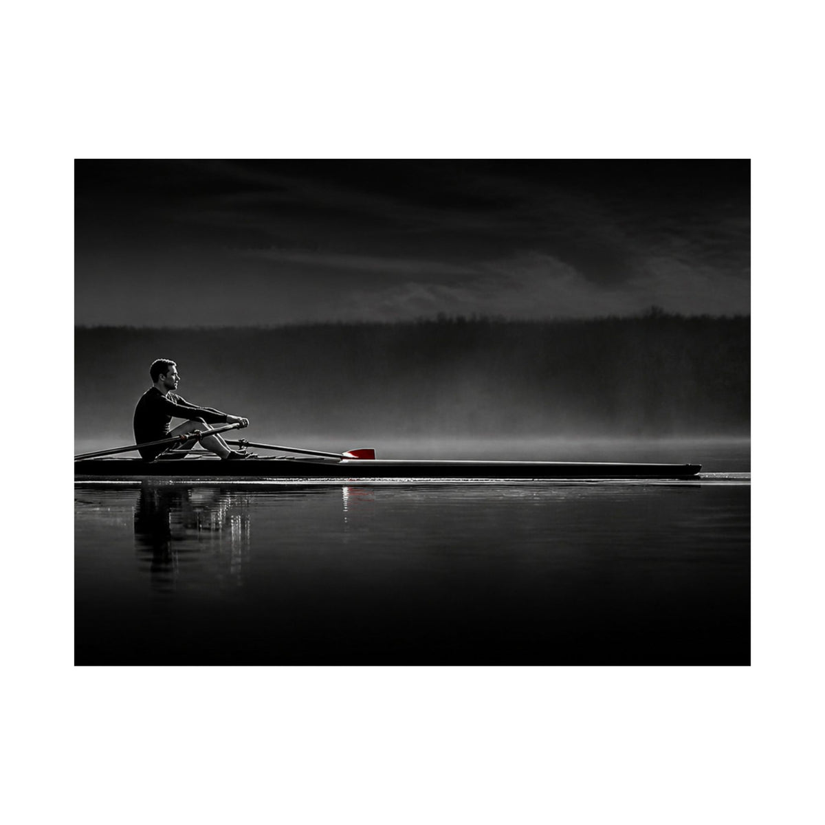 No One Rows for You - Black and White Bedroom Wall Art | Matte Poster (Landscape)