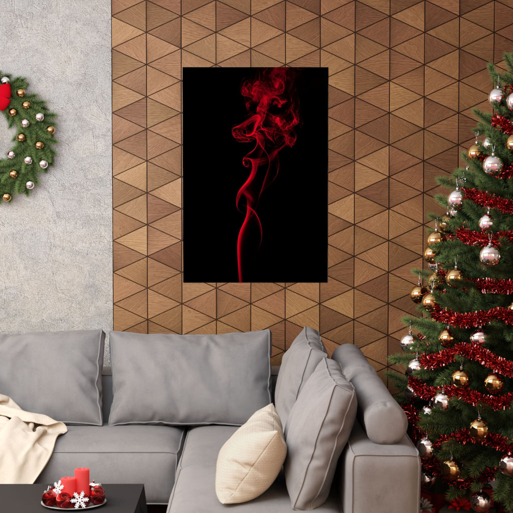 Red Smoke - Wall Art With Red Color | Matte Poster