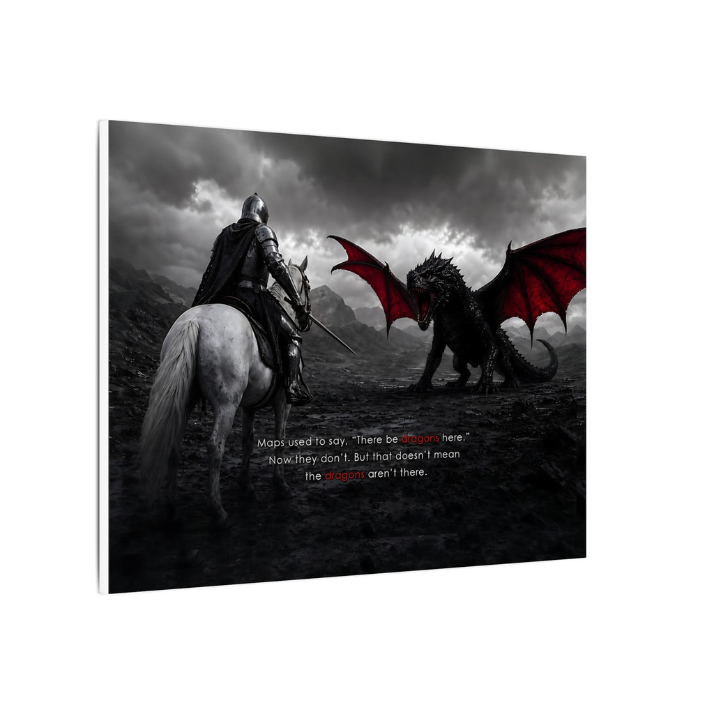 There Be Dragons - Man Cave Decor | Canvas (Landscape)