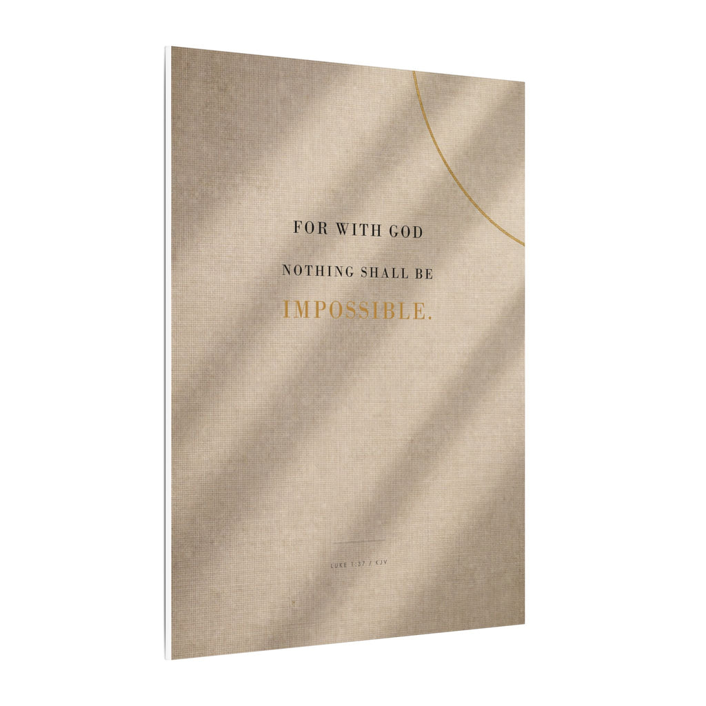 Nothing Shall Be Impossible - Luke 1:37 Bible Verse Wall Art | Canvas