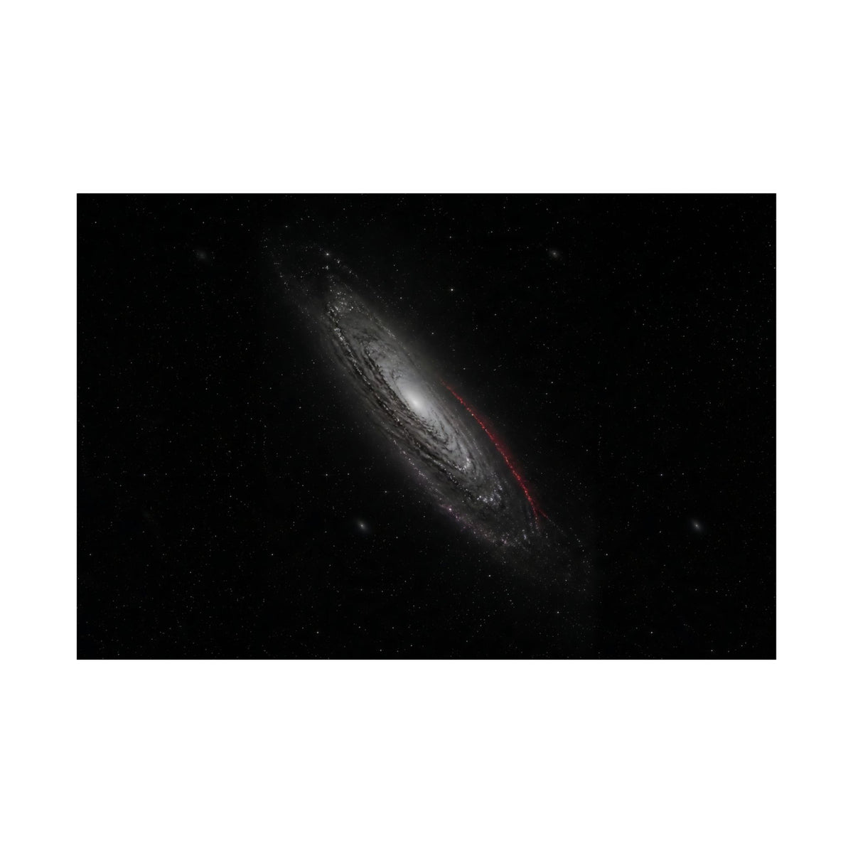 Crimson Orbit - Space Wall Art | Matte Poster (Landscape)