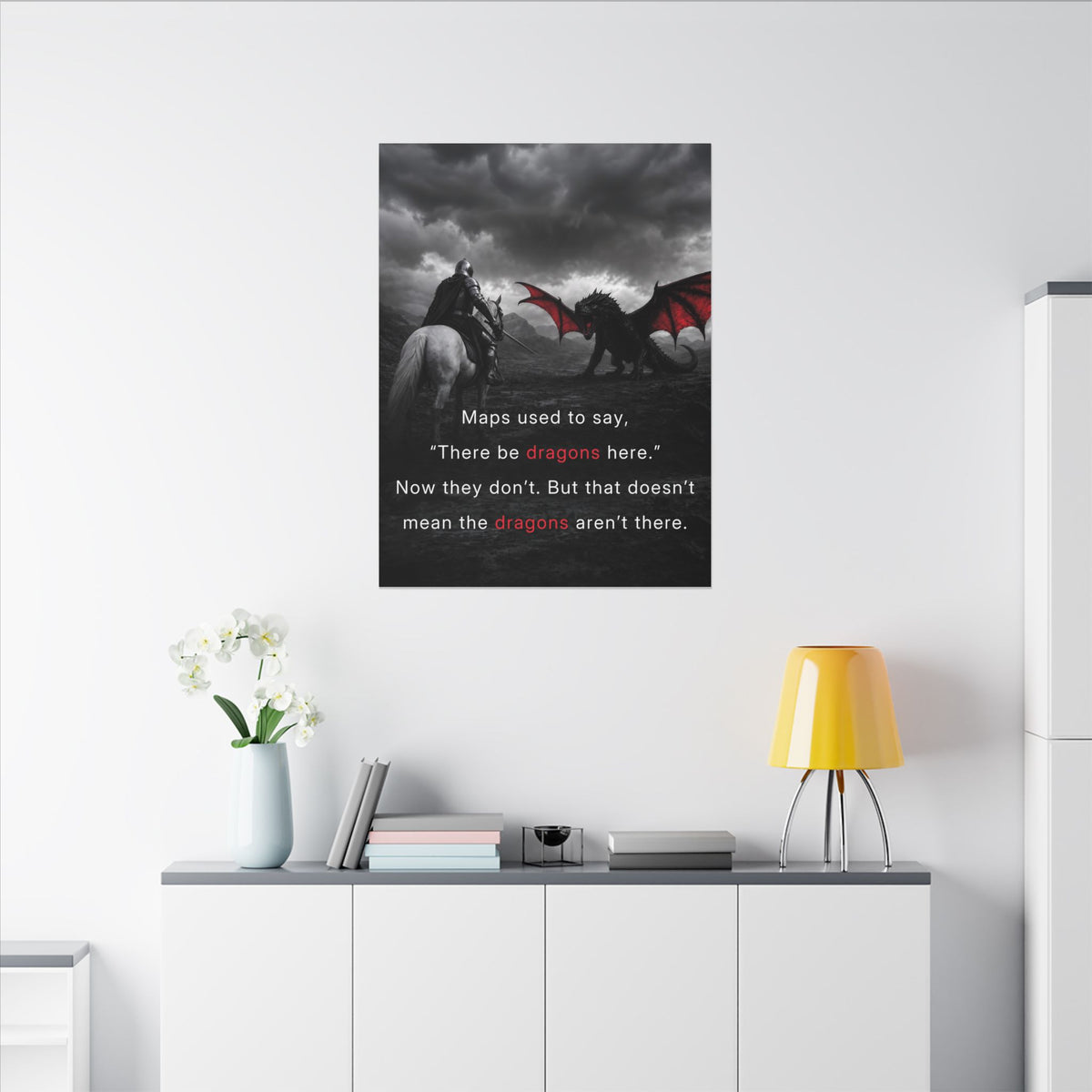 There Be Dragons - Man Cave Decor | Canvas