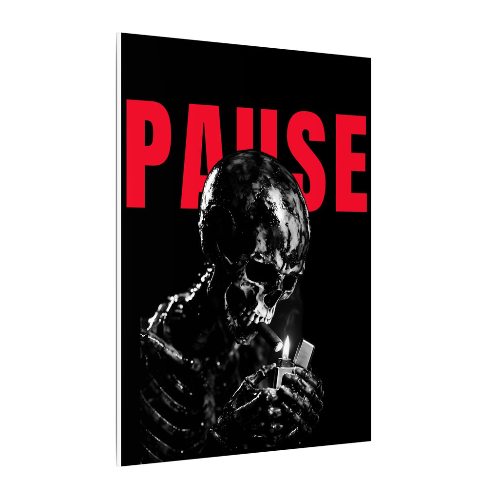 Pause - Smoking Skeleton Wall Art, Dark Gothic Man Cave | Canvas