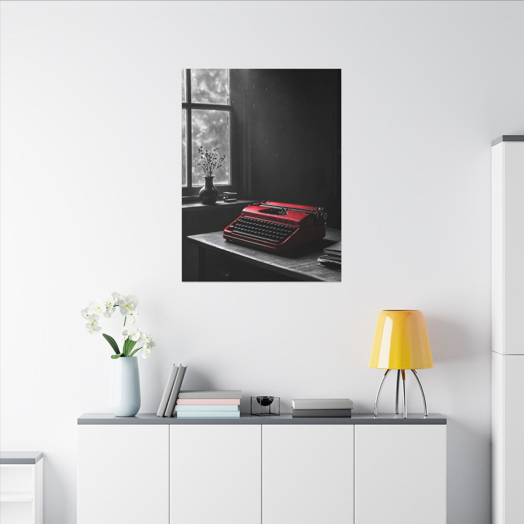 The Red Typewriter - Unique Office Wall Art | Canvas