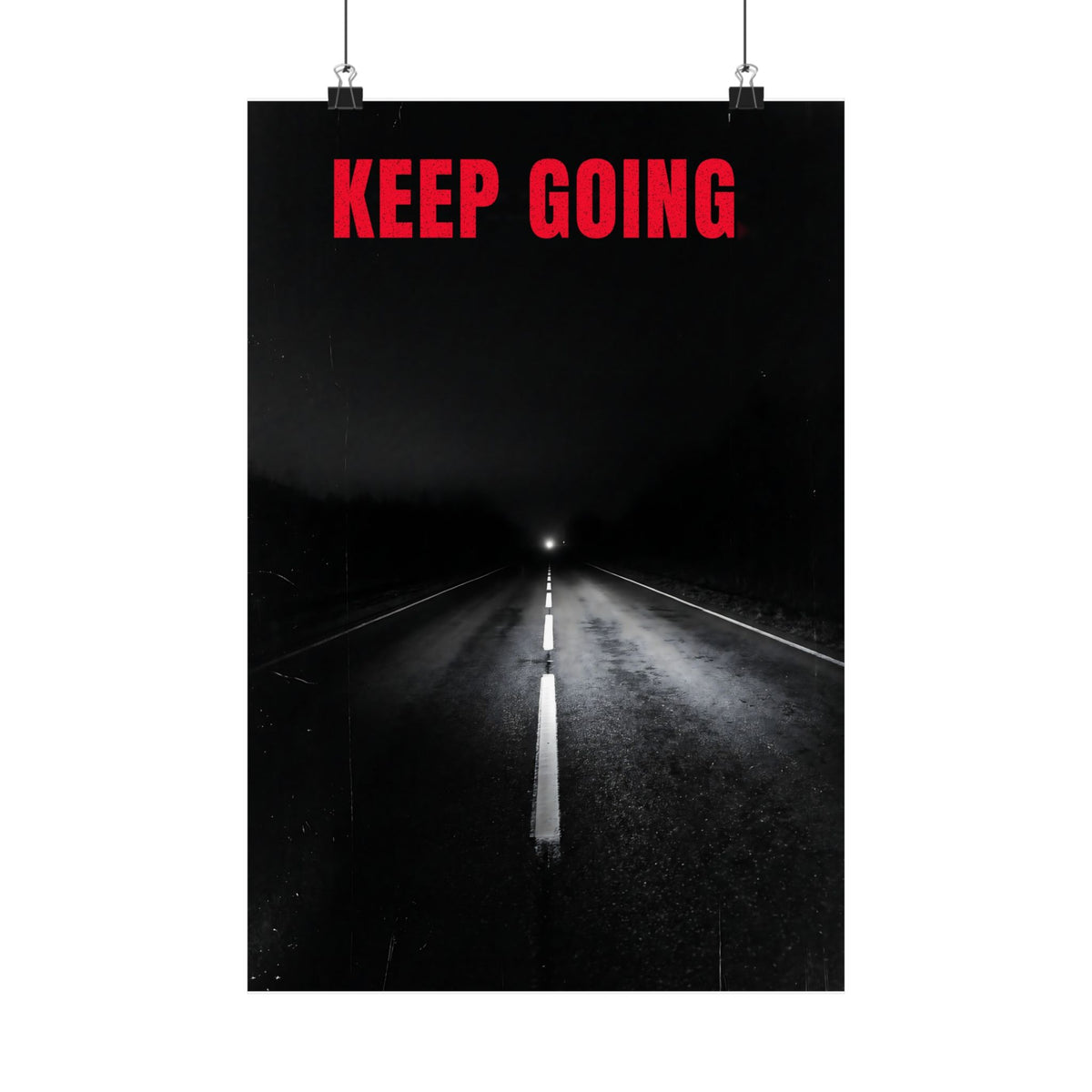 The Extra Mile - Night Road Wall Art | Matte Poster