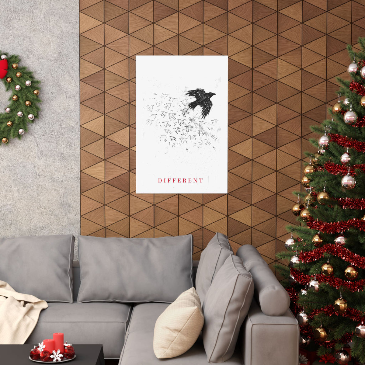 The Flock Went Left - Charcoal Wall Art | Matte Poster