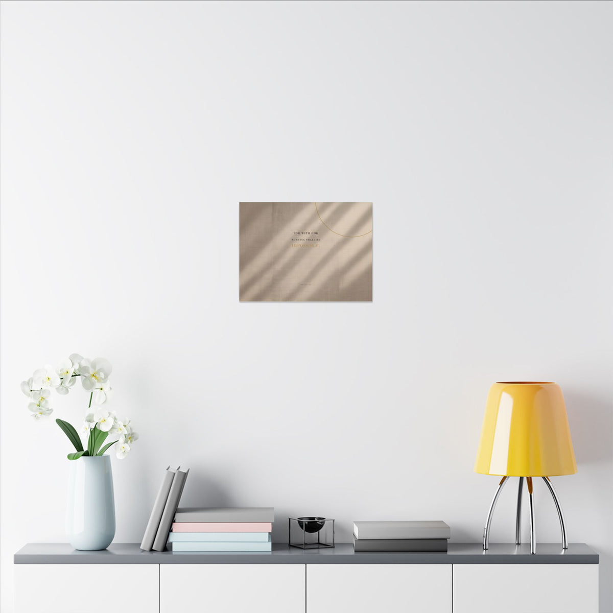 Nothing Shall Be Impossible - Luke 1:37 Bible Verse Wall Art | Canvas (Landscape)