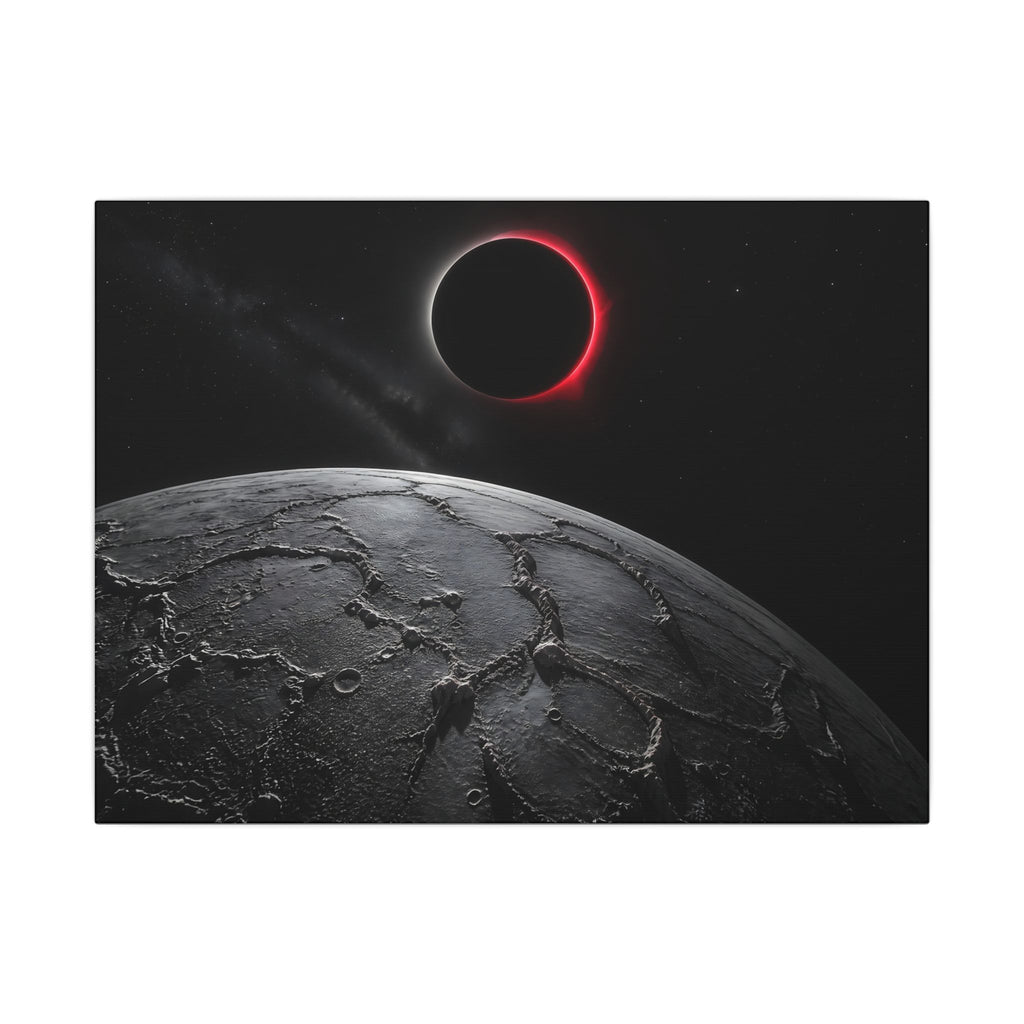Red Eclipse - Moon Wall Art | Canvas (Landscape)