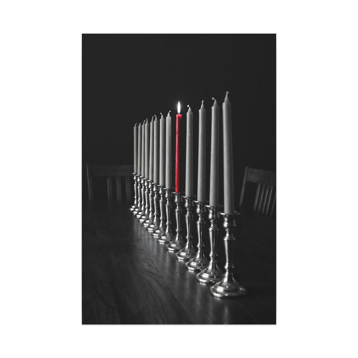 One Candle Lit - Dining Room Wall Art | Canvas
