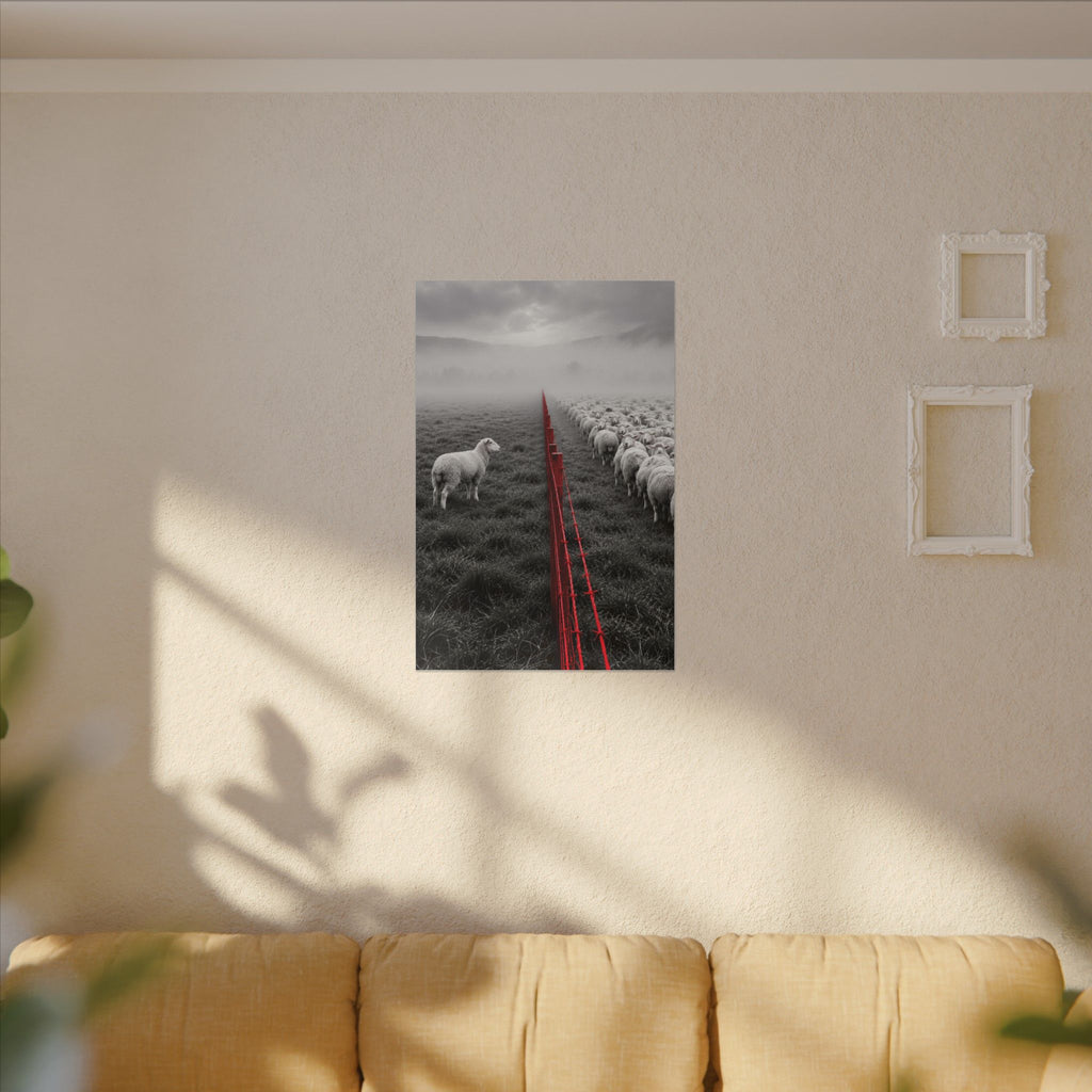 Lone Lamb - Black and White Wall Art | Canvas