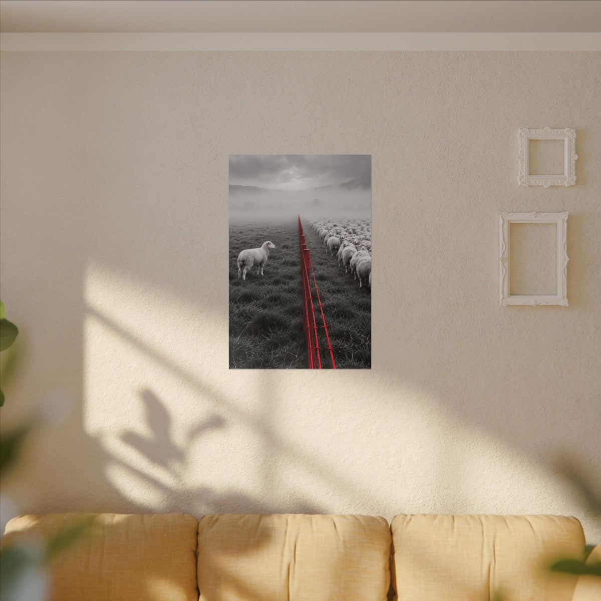 Lone Lamb - Black and White Wall Art | Canvas