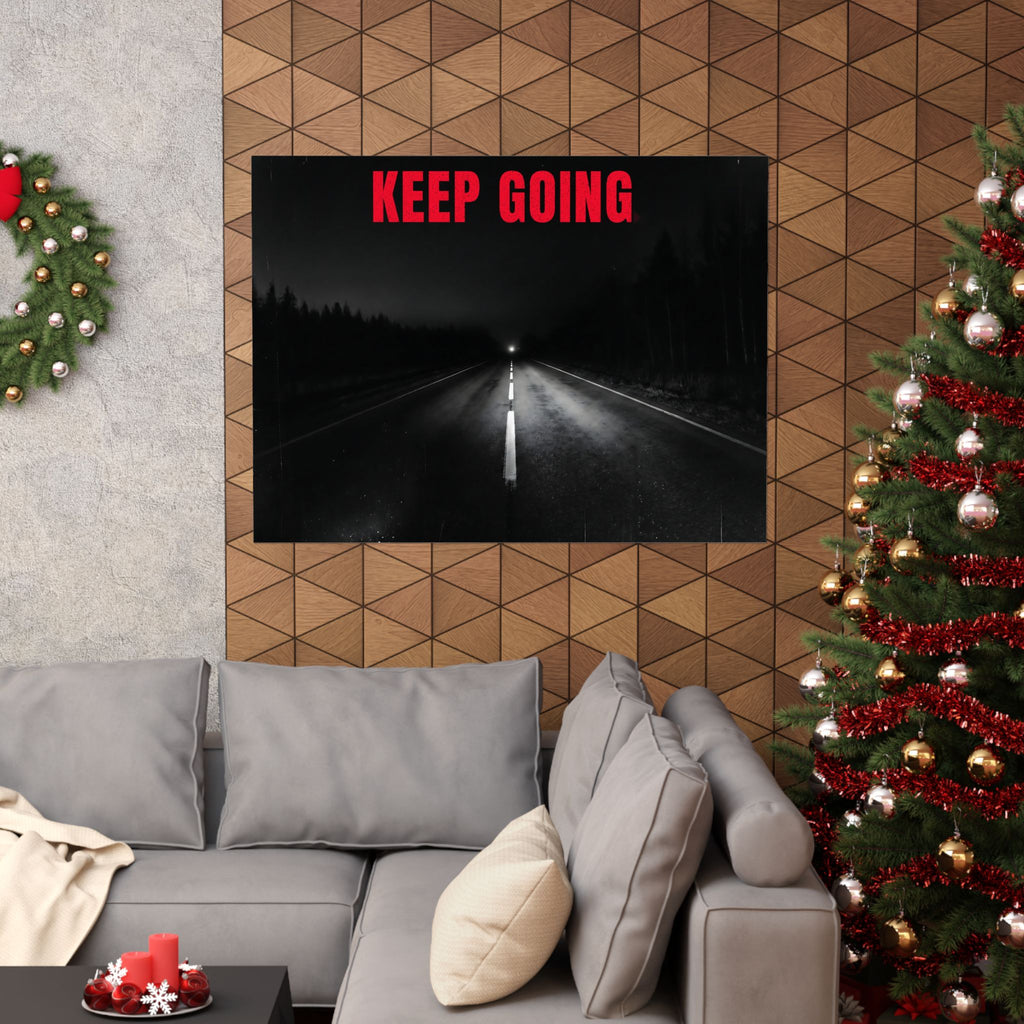 The Extra Mile - Night Road Wall Art | Matte Poster (Landscape)