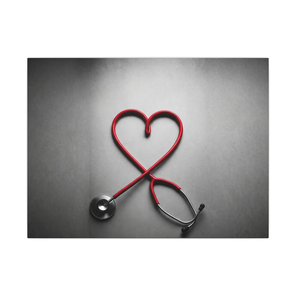 The Stethoscope Heart - Doctor's Office Wall Art | Canvas (Landscape)