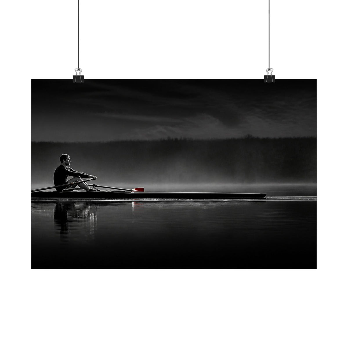 No One Rows for You - Black and White Bedroom Wall Art | Matte Poster (Landscape)