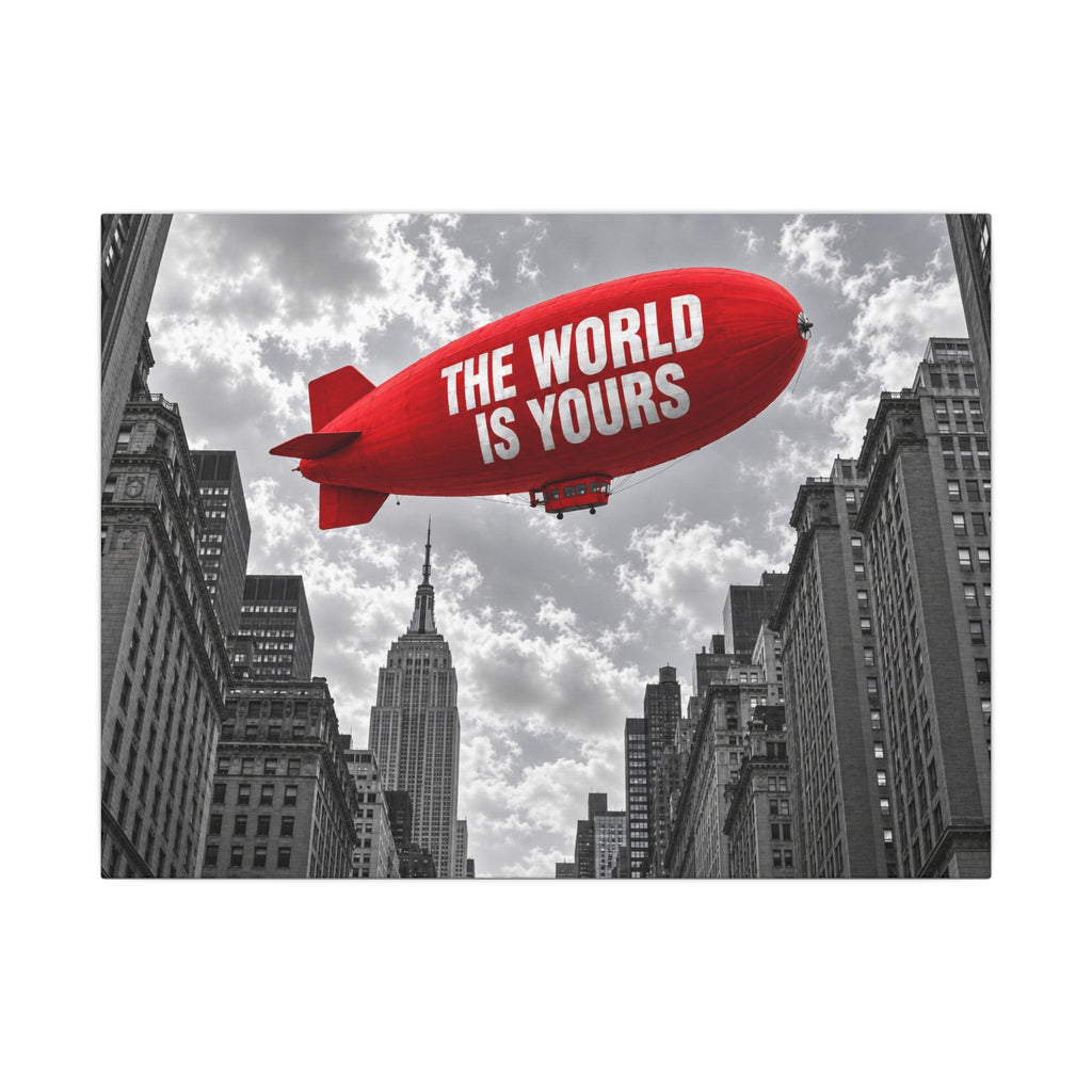 The World Is Yours Blimp - Office Wall Art | Canvas (Landscape)