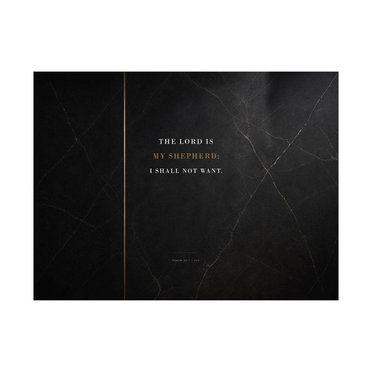 The Lord Is My Shepherd - Psalm 23 Scripture Wall Art | Matte Poster (Landscape)
