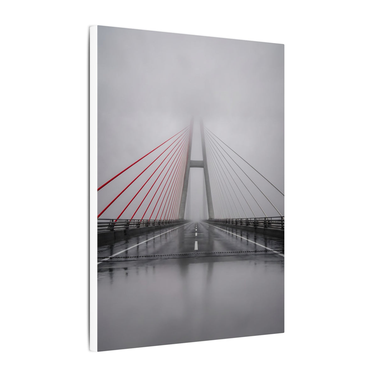 Span in Fog - Red Wall Decor | Canvas