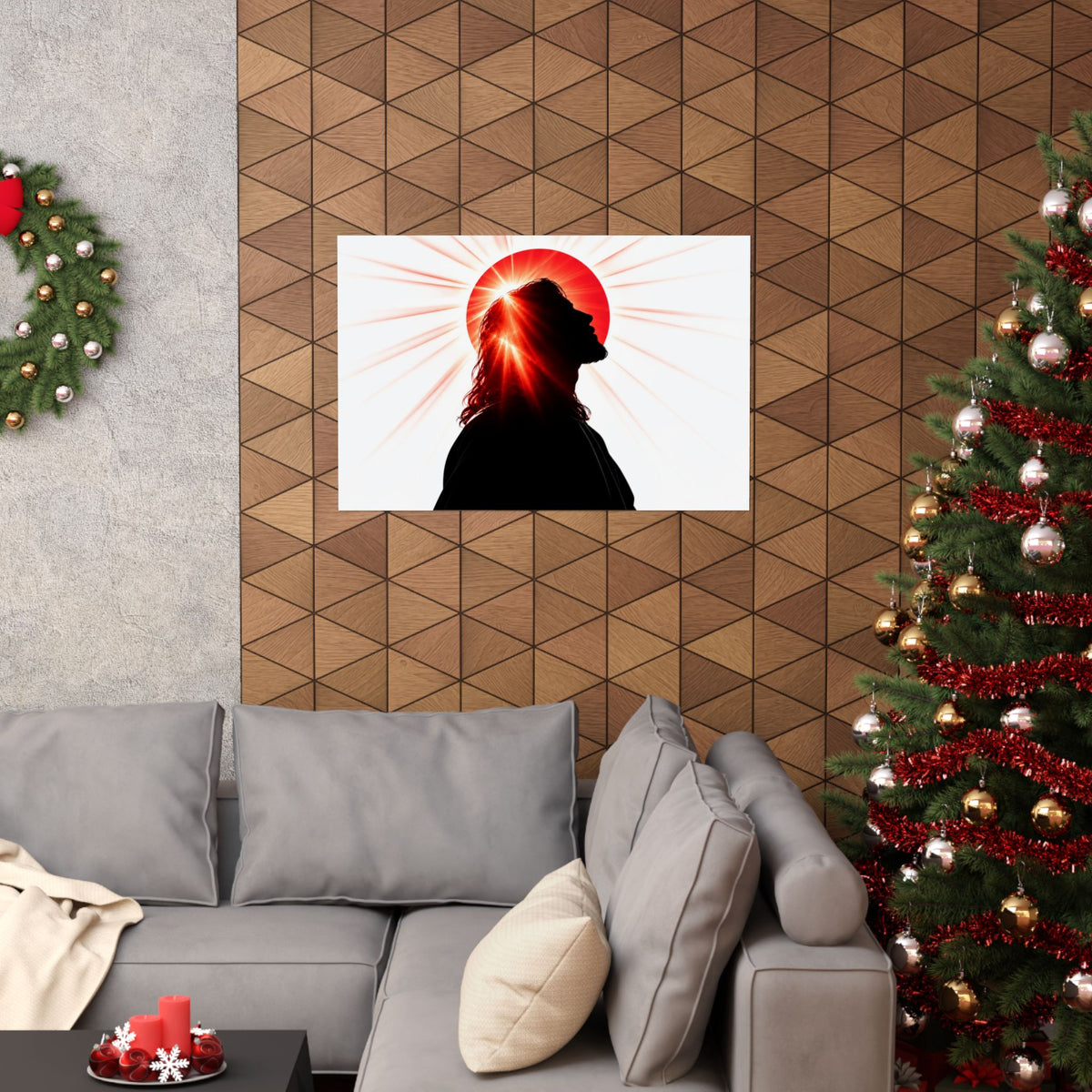Jesus Silhouette - Christian Wall Art | Matte Poster (Landscape)